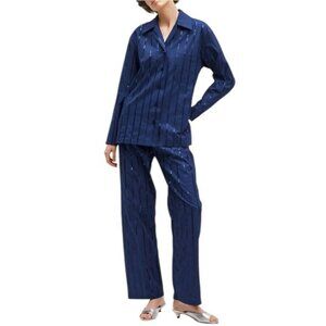 NWT Sleeper Milky Way Sequined Cotton Pajama Set Navy Size M